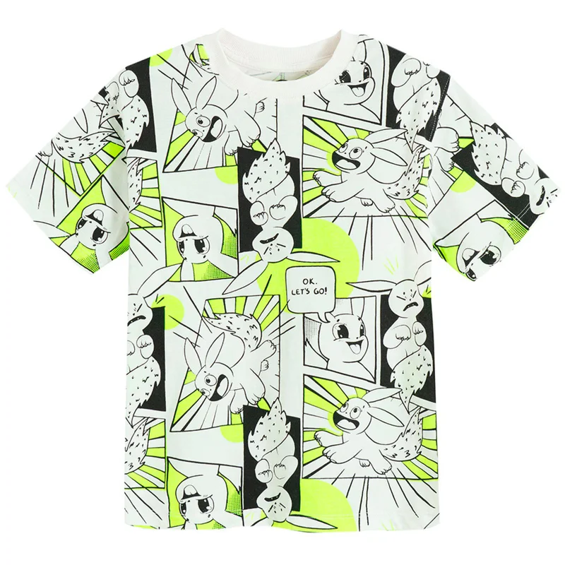 كول كلوب تي شيرت قطن أبيض بأكمام قصيرة