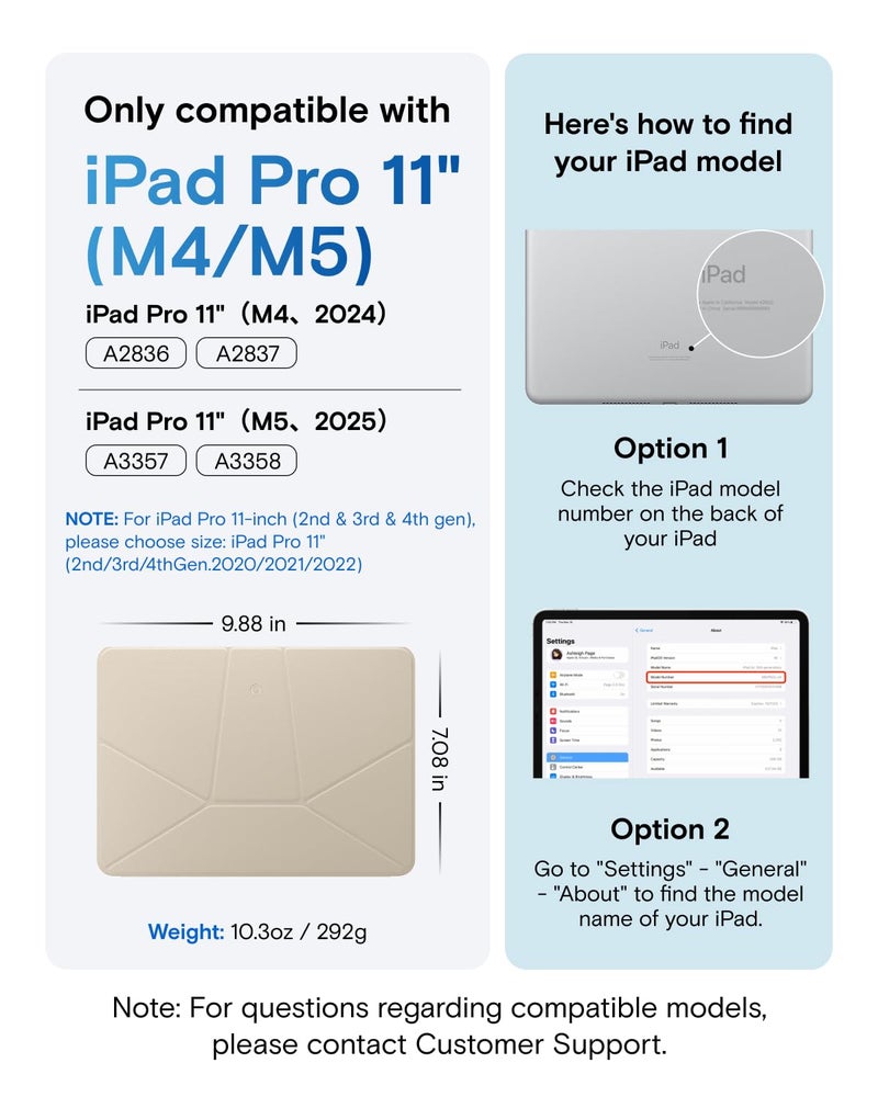 MOFT Dynamic Folio Case for iPad Pro 11-inch (M5 2025 / M4 2024), Slim Magnetic Stand Case with 20+ Viewing Angles, Auto Wake/Sleep, Ultra Thin, Beach White x Terracotta - Image 2