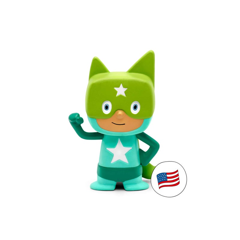 Tonies Tonies Superhero Creative Audio Character - Record and Upload up to 90 Minutes of Your Own Stories and Songs - Turquoise/Green  - Image 1