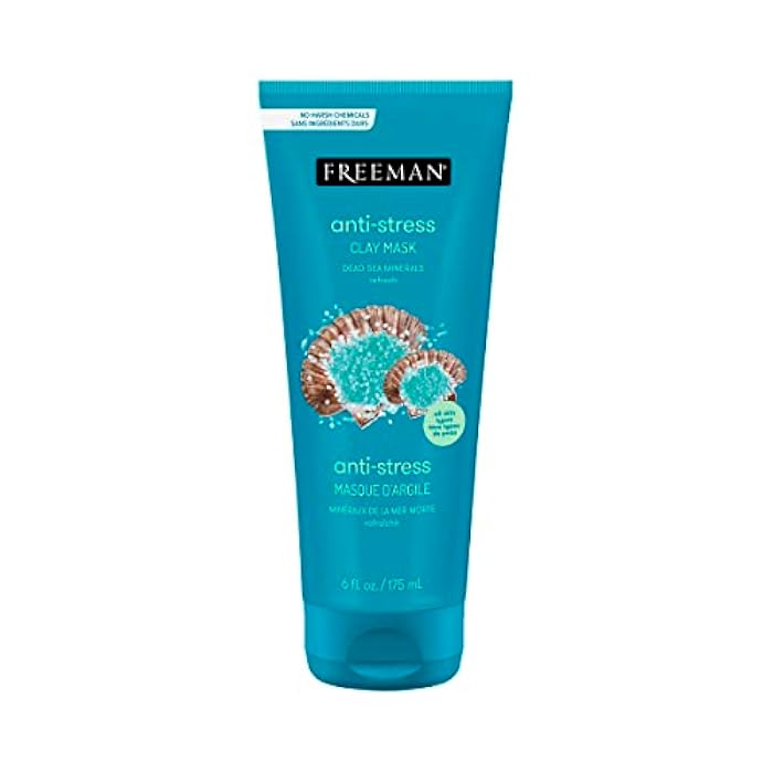 Freeman Anti-Stress Clay Mask, Dead Sea Mineral Face Mask, Lavender & Sea Salt Balance & Calm Skin, Unclog Pores, Facial Mask For All Skin Types, No Harsh Chemicals, 6 fl. oz./175 ml Tube, 1 Count - Image 1