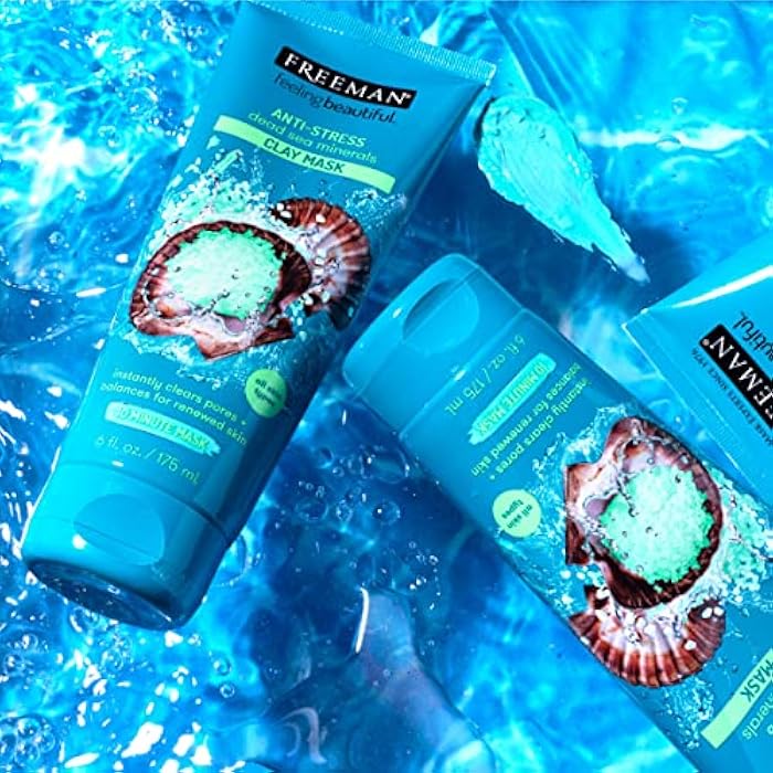 Freeman Anti-Stress Clay Mask, Dead Sea Mineral Face Mask, Lavender & Sea Salt Balance & Calm Skin, Unclog Pores, Facial Mask For All Skin Types, No Harsh Chemicals, 6 fl. oz./175 ml Tube, 1 Count - Image 5