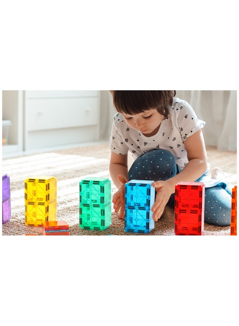 Magnetic Building Blocks for Kids, 3D Magnetic Puzzle Stacking Blocks for Boys and Girls, 100 Pieces Premium Set with 2 Cars. Best Gift for Kids 5 6 7 8 9 10 Years Old