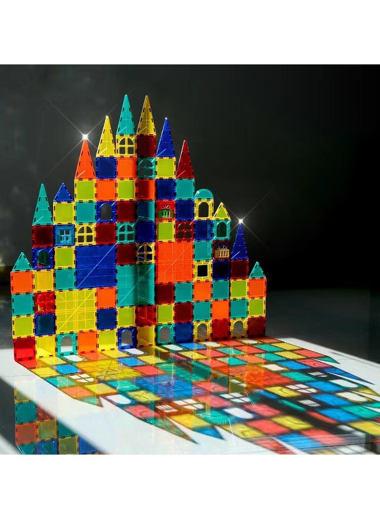 Magnetic Building Blocks for Kids, 3D Magnetic Puzzle Stacking Blocks for Boys and Girls, 100 Pieces Premium Set with 2 Cars. Best Gift for Kids 5 6 7 8 9 10 Years Old