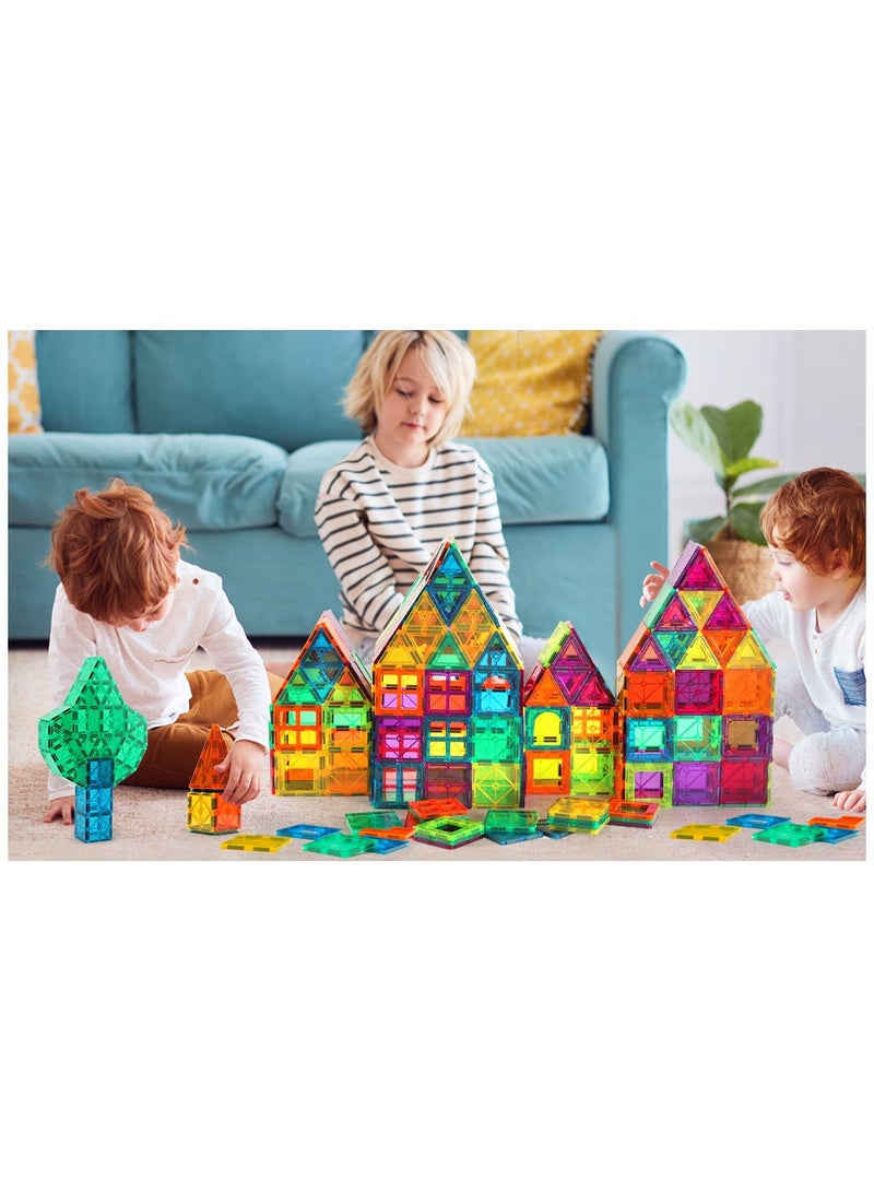 Magnetic Building Blocks for Kids, 3D Magnetic Puzzle Stacking Blocks for Boys and Girls, 100 Pieces Premium Set with 2 Cars. Best Gift for Kids 5 6 7 8 9 10 Years Old