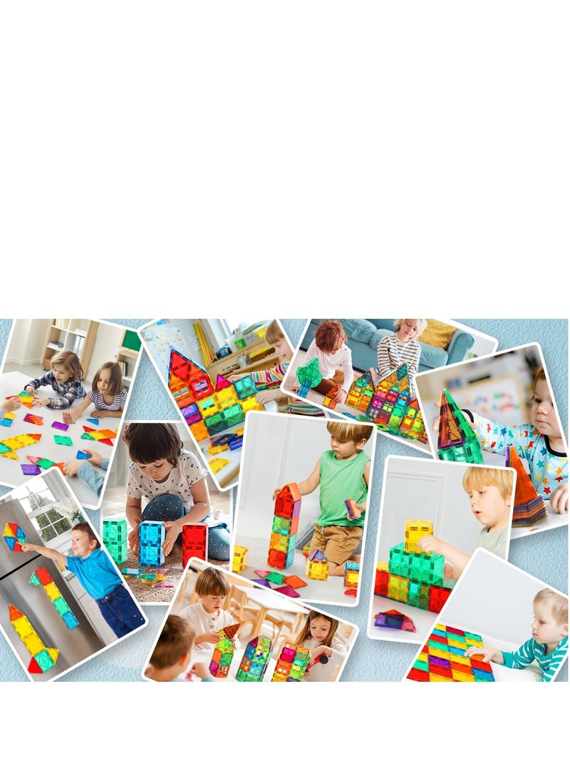 Magnetic Building Blocks for Kids, 3D Magnetic Puzzle Stacking Blocks for Boys and Girls, 100 Pieces Premium Set with 2 Cars. Best Gift for Kids 5 6 7 8 9 10 Years Old