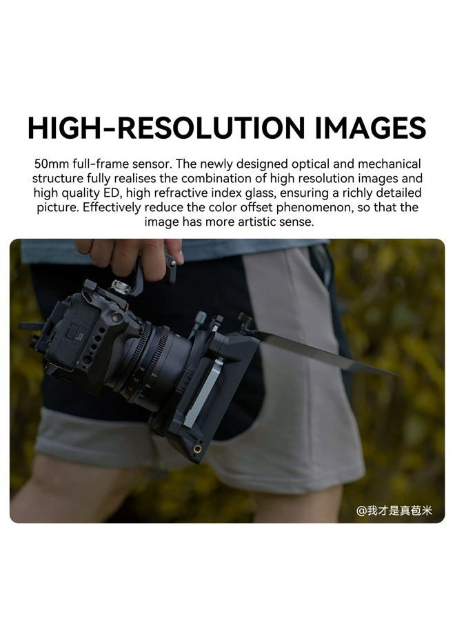 7artisans - 50mm T2.0 Large Aperture Full Frame Cine Lens Compatible for Canon RF-Mount, Manual Focus Low Distortion Cinema Lens Mirrorless Cameras for Canon EOS R, RED, R3, R5, R6, R7, R10, RP, Black - Image 1
