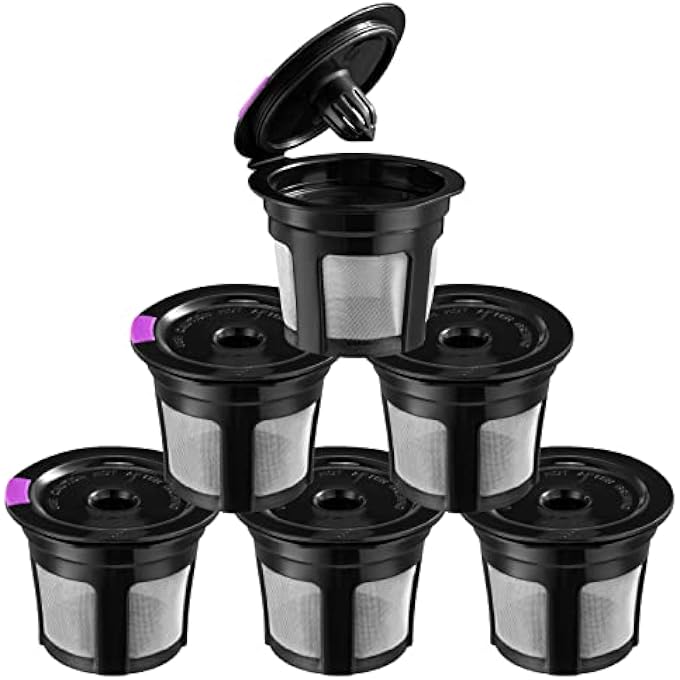 Kicovitifa Reusable K Cups 6 Pack Universal Fit Reusable Coffee Filters With Food Grade Stainless Steel Mesh EcoFriendly Coffee Pods For Keurig 10 And 20 Brewers - Image 1