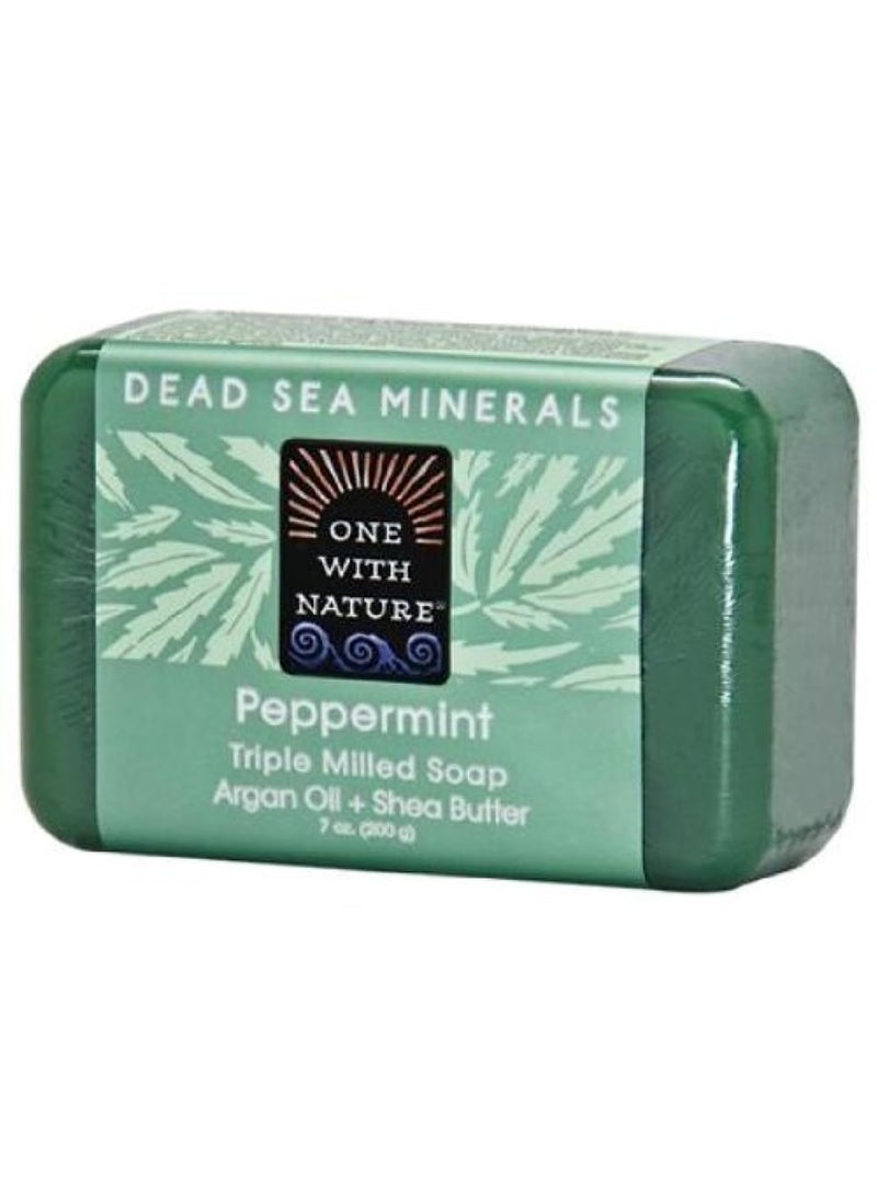 ONE WITH NATURE One With Nature Peppermint Dead Sea Mineral Soap, 7 Ounce Bar 