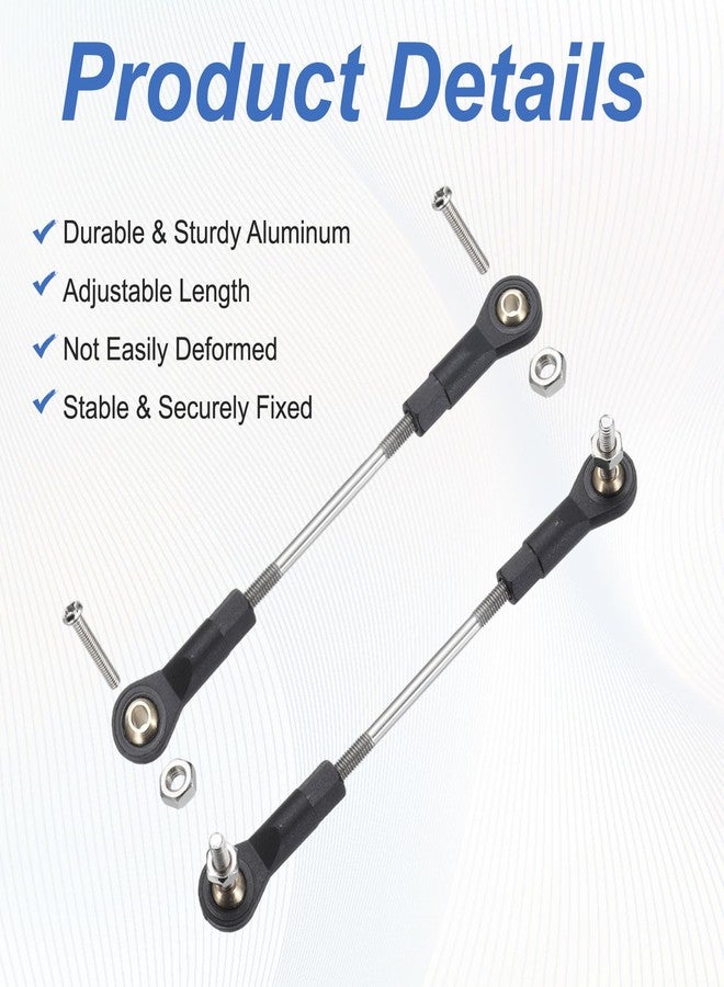 MECCANIXITY 4Pcs Adjustable Turnbuckles Camber Link, 69-79mm Turnbuckle Rod Steering Servo Linkage with M3 Ball Head Rod Ends for RC Car Replace Parts - Image 3