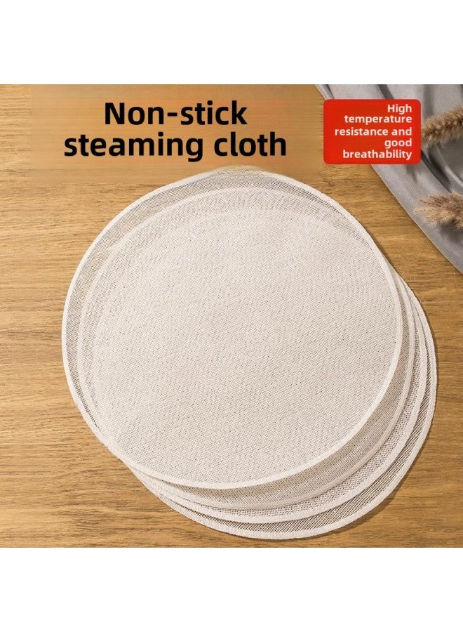 Non-stick Steamer Cloth Steamed Buns Steamed Bread Steamer Pad Steamer Paper Steaming Cloth Cushion Steamer Cloth Pure Cotton Gauze Household Thickening-Size:01#Round 22cm [pack Of 5 Pieces] - Image 5