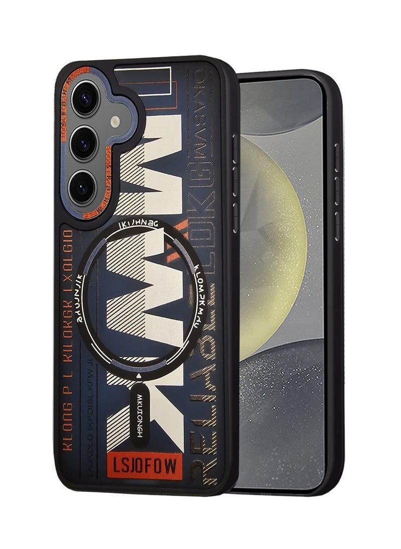 Techie - Aesthetic Translucent TPU MWK Magnetic Magsafe Case with Raised Camera Lens Protector for Samsung Galaxy S24 - Dark Blue - Image 1