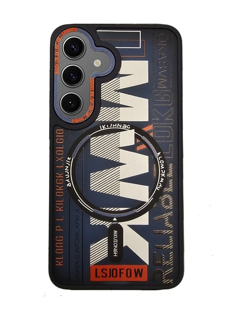 Techie - Aesthetic Translucent TPU MWK Magnetic Magsafe Case with Raised Camera Lens Protector for Samsung Galaxy S24 - Dark Blue - Image 1
