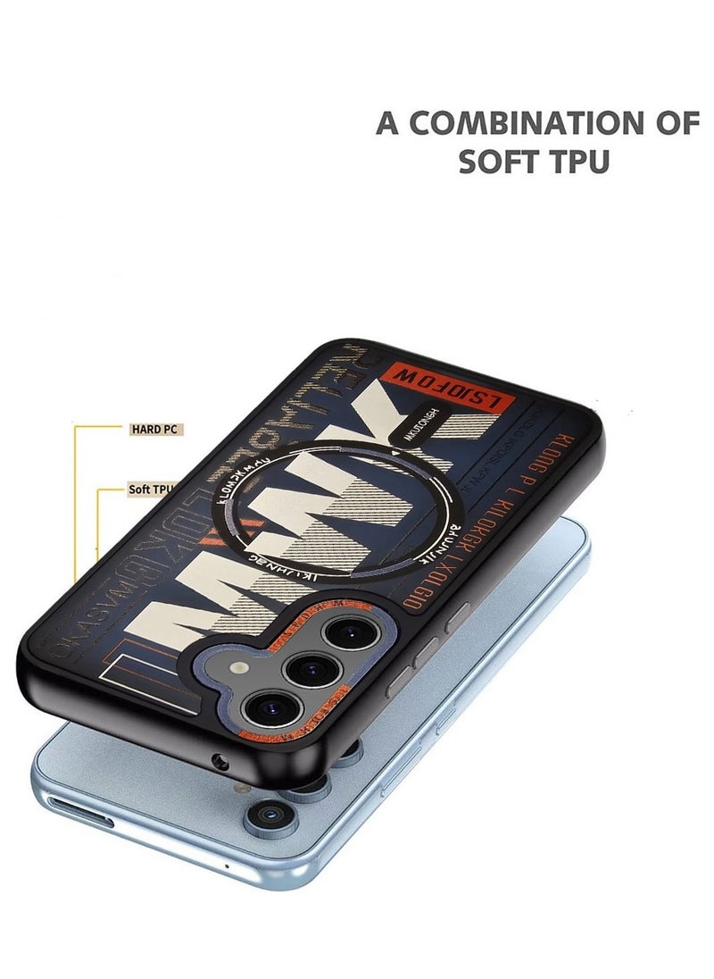 Techie - Aesthetic Translucent TPU MWK Magnetic Magsafe Case with Raised Camera Lens Protector for Samsung Galaxy S24 - Dark Blue - Image 1