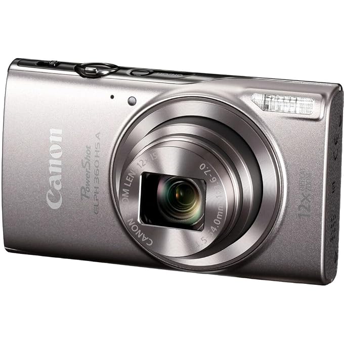 Canon PowerShot ELPH 360 HS A Digital Camera Bundle (Silver) + Accessory Package Including Sandisk 128GB Extreme Micro Card, Grip, Pouch & Photo/Video Editing Software Package (16 Items) - Image 2