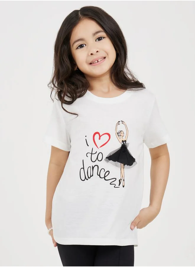 Styli Princess Applique Printed T-Shirt