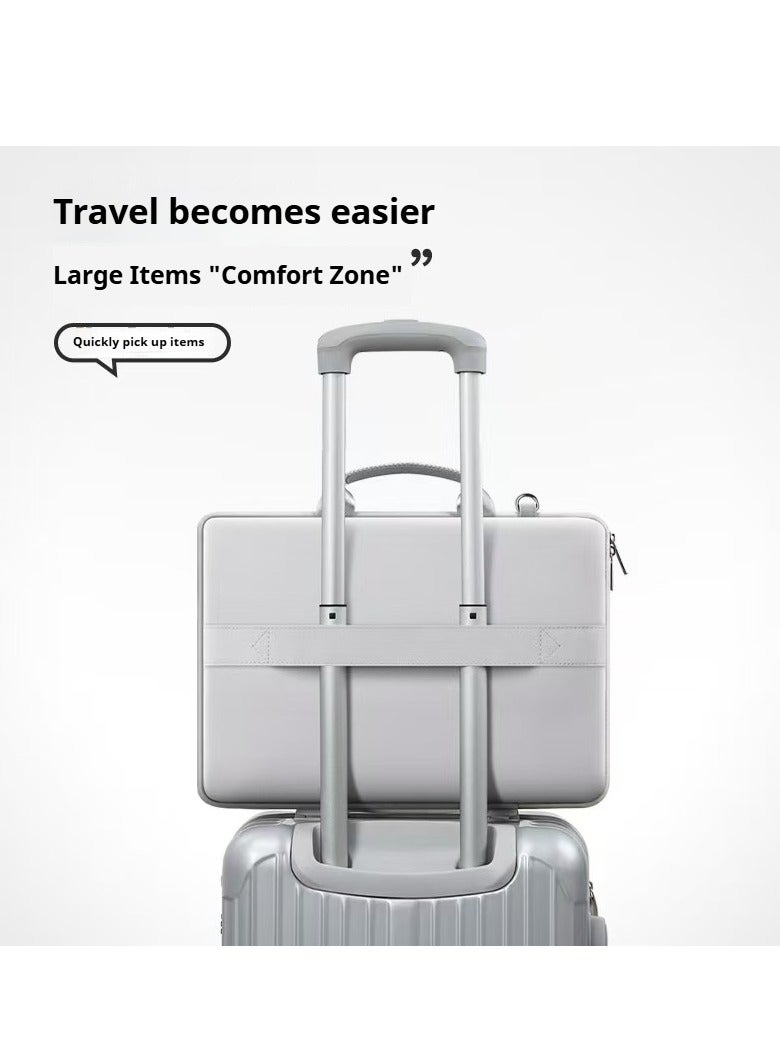 Yoze 15.6 Inch Laptop Bag – Waterproof Business & Travel Briefcase with 360° Shockproof Protection, Wear-Resistant Crossbody Laptop Case with Trolley Strap - Image 4