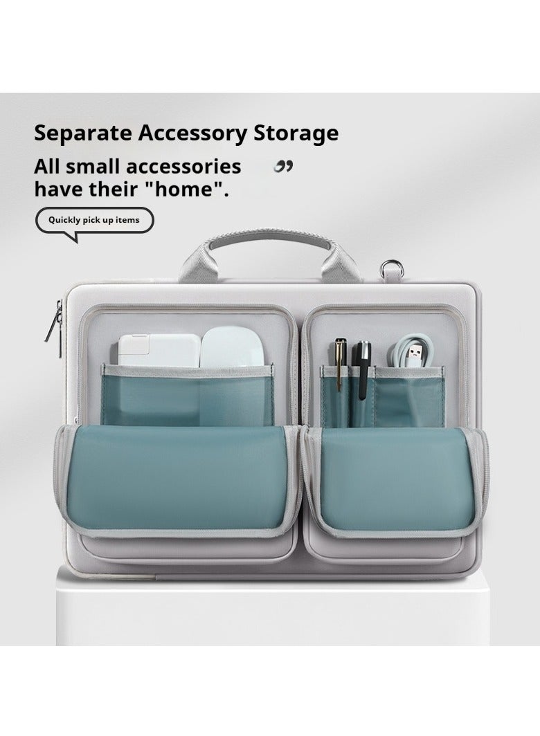 Yoze 15.6 Inch Laptop Bag – Waterproof Business & Travel Briefcase with 360° Shockproof Protection, Wear-Resistant Crossbody Laptop Case with Trolley Strap - Image 2