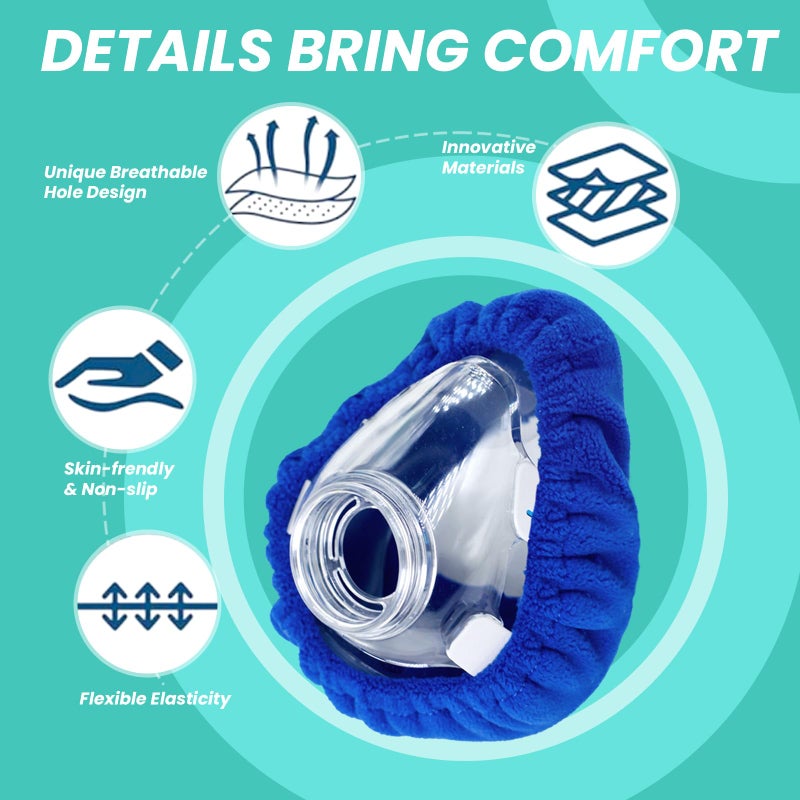 NATAKU 4-Pack Medium CPAP' Mask Liners Complitable for Resmed F20 Full Face Mask Cushions, Ultra-Soft Micro-Fleece Reduces Air Leaks & Pressure Marks, Reusable Mask Covers, Breathable for All-Night - Image 4