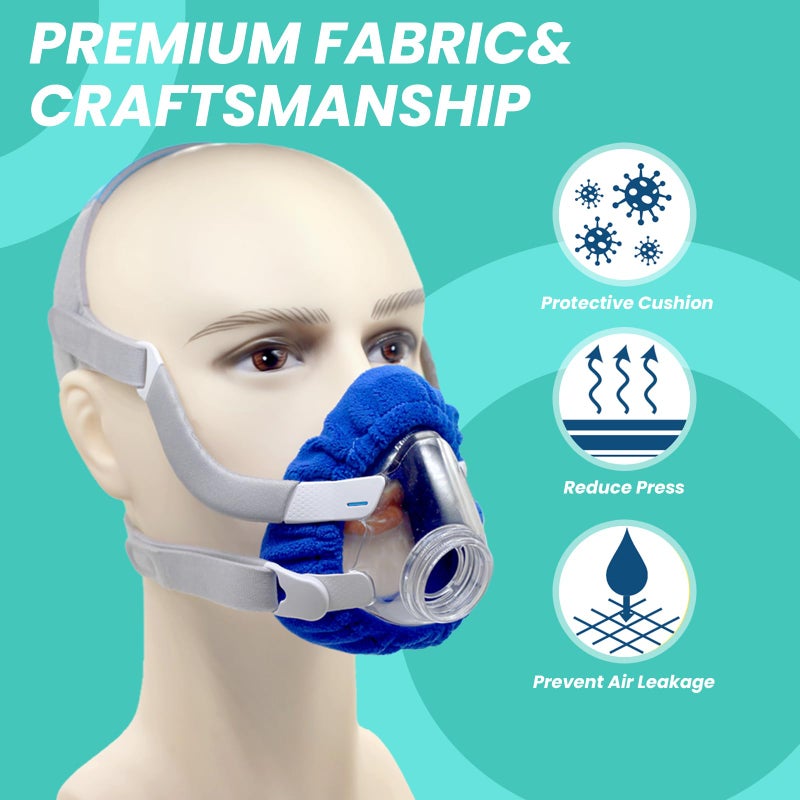 NATAKU 4-Pack Medium CPAP' Mask Liners Complitable for Resmed F20 Full Face Mask Cushions, Ultra-Soft Micro-Fleece Reduces Air Leaks & Pressure Marks, Reusable Mask Covers, Breathable for All-Night - Image 2