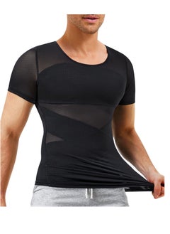 Y&D Compression Shirts For Men Shapewear Tummy Control Body Shaper Slimming Undershirt Short Sleeve Tank Top, Gynomastica Vest Men  - Image 1