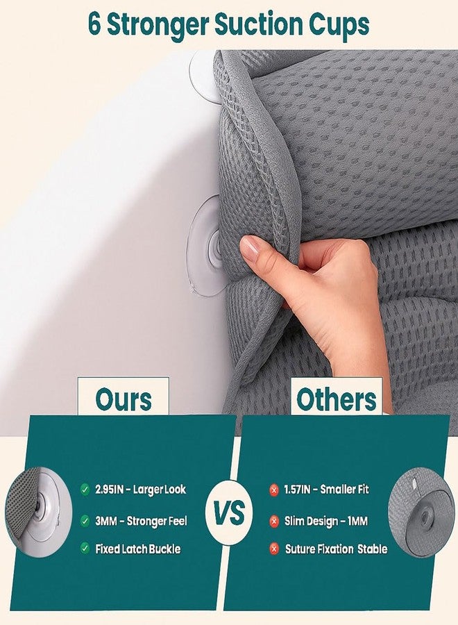 RYNEX Bath Pillows for Tub, Bath Pillow Luxury Bathtub Pillows for Head and Neck Support - With 4D Air Mesh Fabric & Strong 6 Suction Cups, Tub Pillow For Bathtub, Bath Accessories & Spa Gifts For Women Men - Image 4