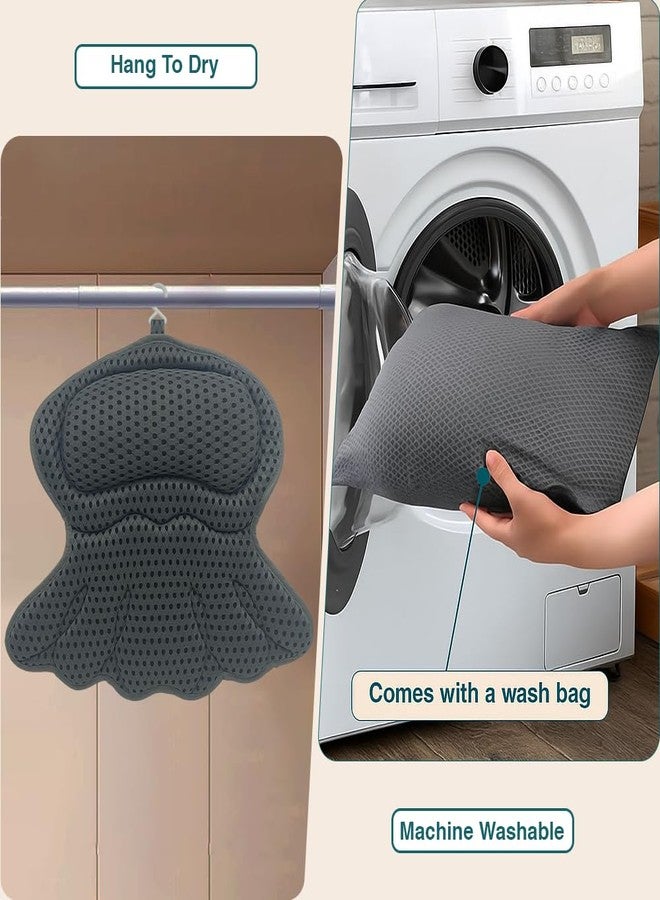 RYNEX Bath Pillows for Tub, Bath Pillow Luxury Bathtub Pillows for Head and Neck Support - With 4D Air Mesh Fabric & Strong 6 Suction Cups, Tub Pillow For Bathtub, Bath Accessories & Spa Gifts For Women Men - Image 5
