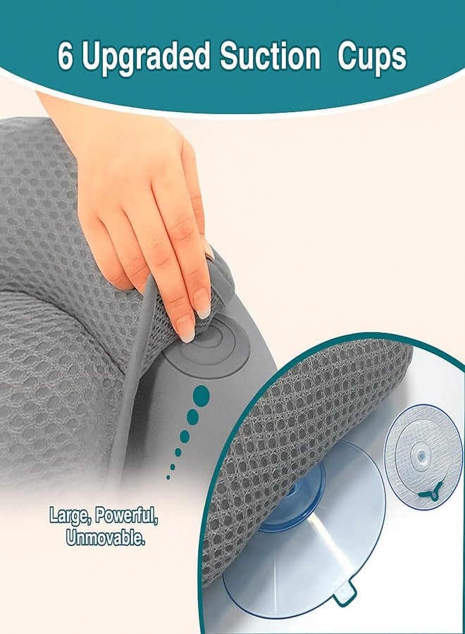 RYNEX Bath Pillows for Tub, Bath Pillow Luxury Bathtub Pillows for Head and Neck Support - With 4D Air Mesh Fabric & Strong 6 Suction Cups, Tub Pillow For Bathtub, Bath Accessories & Spa Gifts For Women Men - Image 3