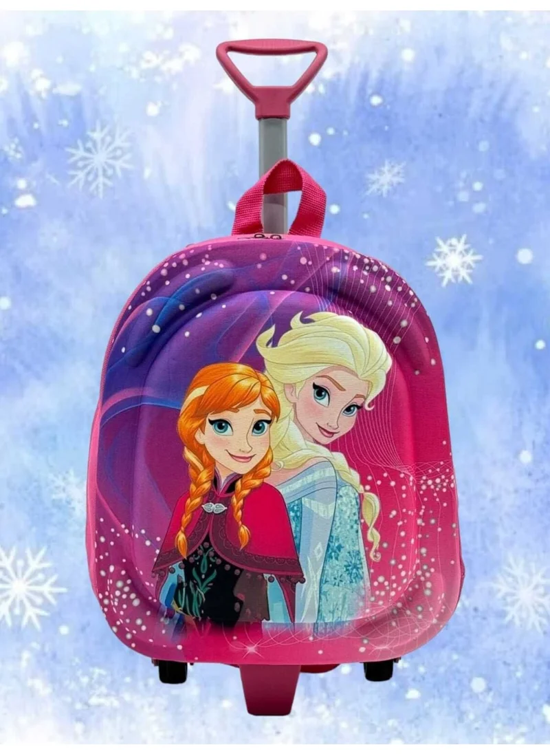 Tezzgelsin Girls Kindergarten Nursery Wheeled Embossed Eva Color Printed Backpack and School Bag
