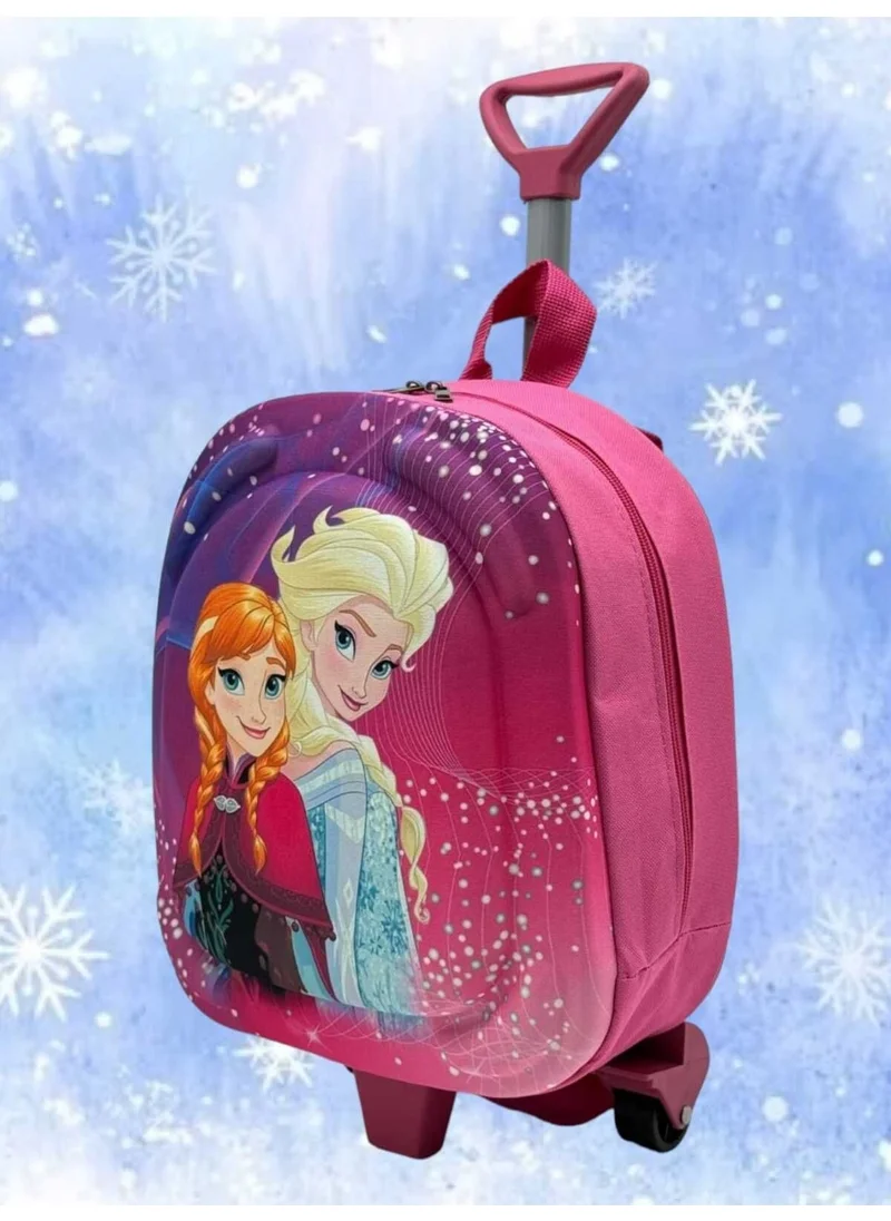 Tezzgelsin Girls Kindergarten Nursery Wheeled Embossed Eva Color Printed Backpack and School Bag