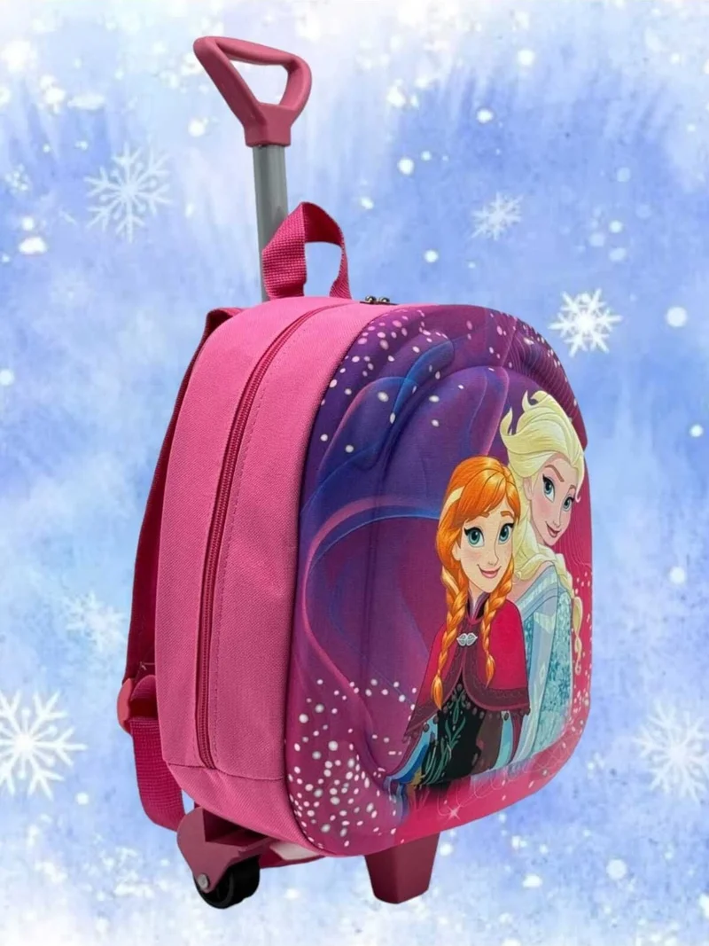 Tezzgelsin Girls Kindergarten Nursery Wheeled Embossed Eva Color Printed Backpack and School Bag