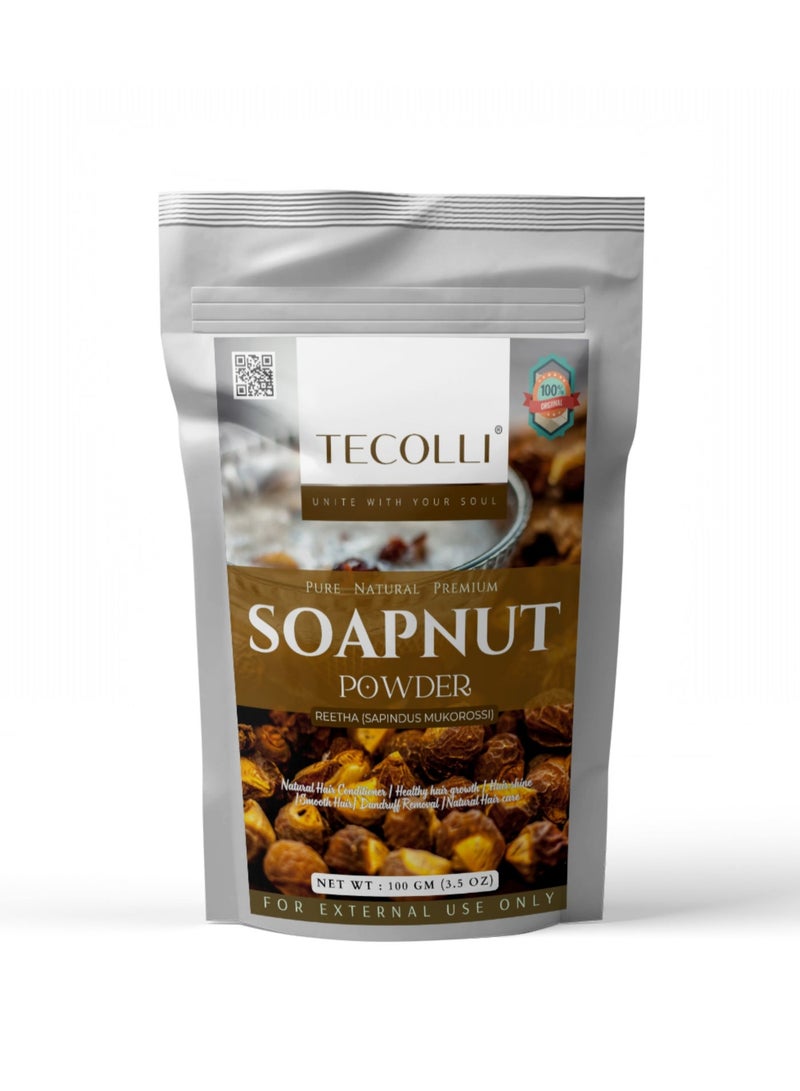 Tecolli® Soapnut(Reetha Powder)-For Silky, Smooth Hair, Dandruff Removal, Natural Hair care -100gm - Image 2