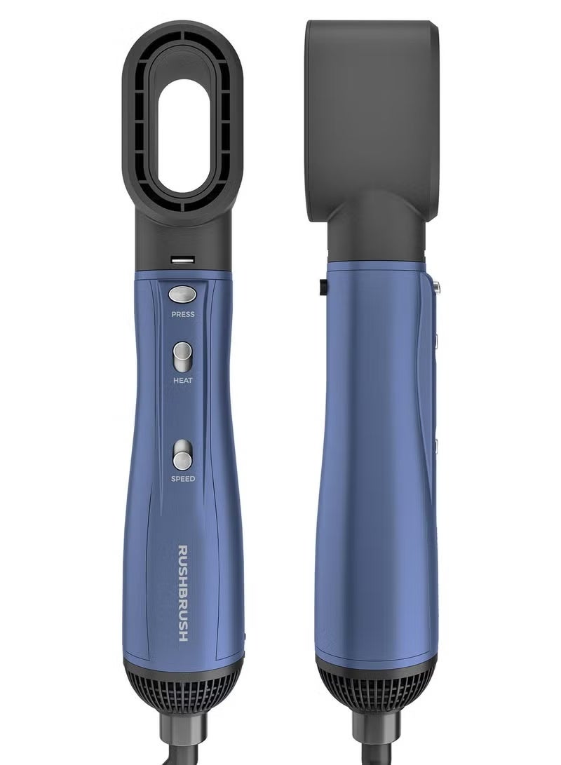 Rush Brush Plus 6 Air Styler - 5 Different Heads - 1300 Watts - 3 Heat/2Speeds - 30000 RPM - Ionic Technology - Navy Blue - Image 2