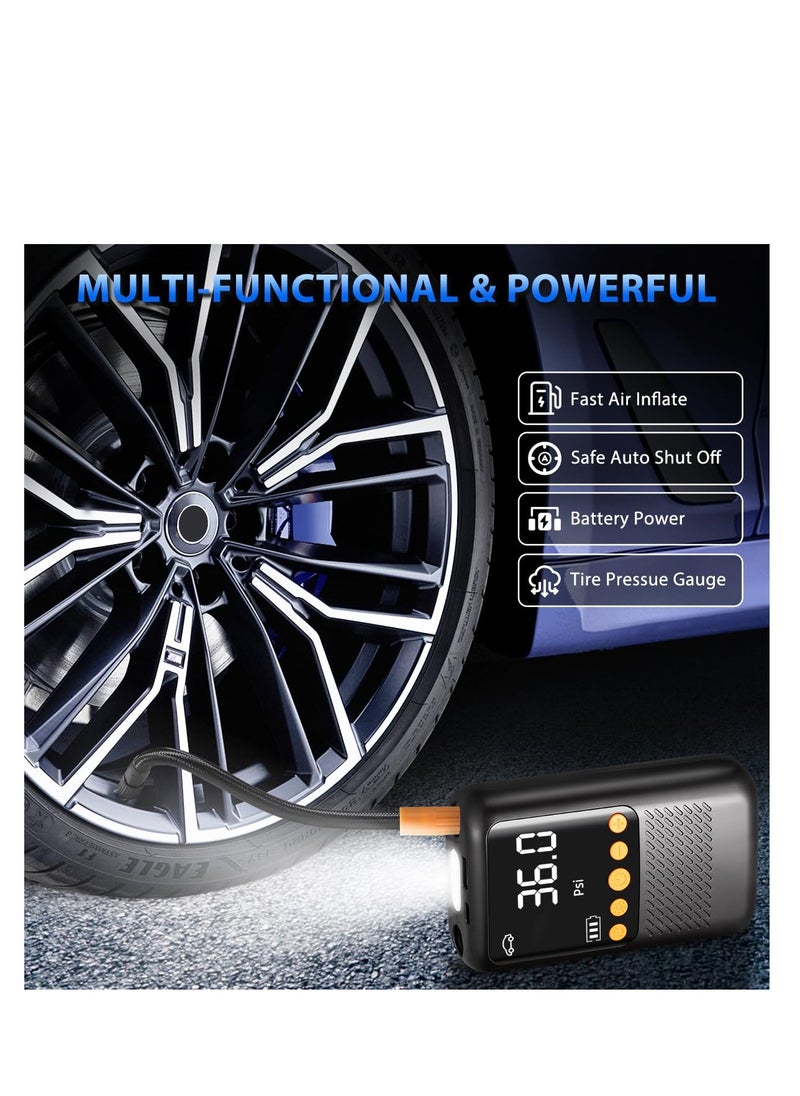 Generic Portable Tire Inflator, Cordless Air Compressor for Car and Bike, Rechargeable Mini Pump with 150 PSI Pressure Gauge, 2X Faster Air Pump for Tires, Ideal for Bicycles and Vehicles.  - Image 2