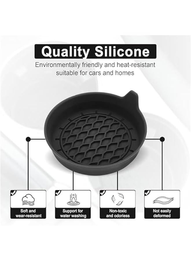 SINGARO Car Cup Holder Coaster, Silicone Cup Holder Insert, Universal Non-Slip Cup Holders, Car Accessories Interior for Women and Man Interior Sets 4 Pack Black - Image 4