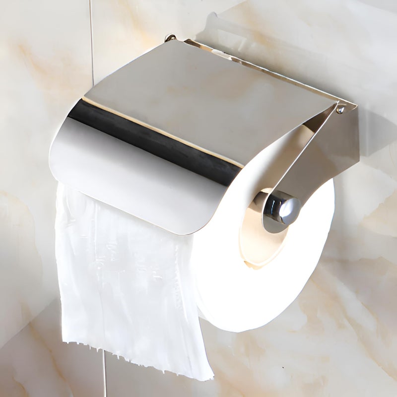 New Ware 304 Grade Stainless Steel Toilet Paper Holder Stand - Sleek Bathroom and Kitchen Accessory (Chrome) - Image 2