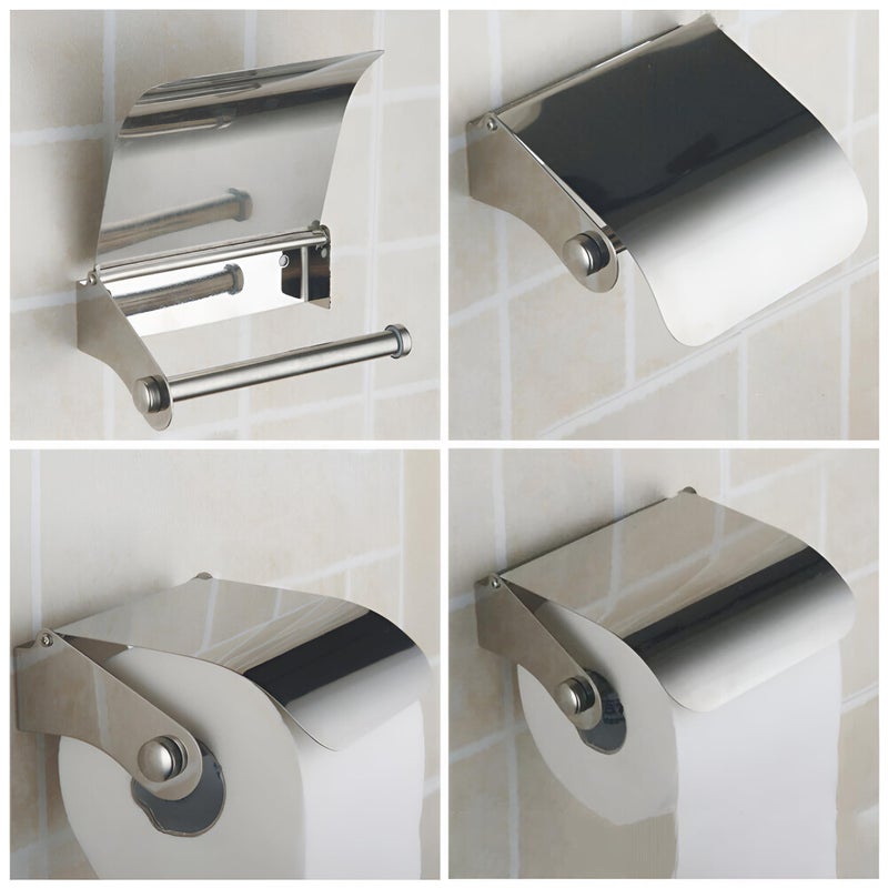 New Ware 304 Grade Stainless Steel Toilet Paper Holder Stand - Sleek Bathroom and Kitchen Accessory (Chrome) - Image 5