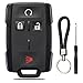 JJCHQ Key Fob Case for Chevy Silverado 1500 2500 3500 HD Colorado GMC Sierra Canyon 2021 2020 2019 2018 2017 2016 2015 2014 M3N32337100 Keyless Entry Remote Key Shell Replacement 4 Button Pad Cover Black - Image 2