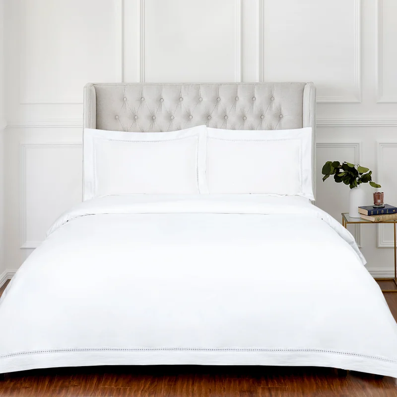 DWELL Dwell-Gregory 4Pc Duvet Cover Set-Duvet Cover - 260 x 240 CM, Fitted Sheet - 200 x 200 x 38 CM Pillow cases 50 x 80CM-White