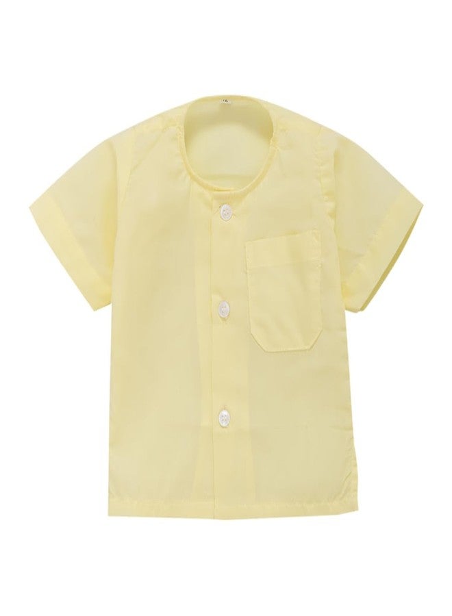 BUMSIES Baby Boy Summer Shirt | Supersoft Cotton Shirts for Kids/Infants | Comfortable & Button Access for Ease Wearing (Pink,Blue,Lemon) Pack of 3 (12-18 Months) - Image 2