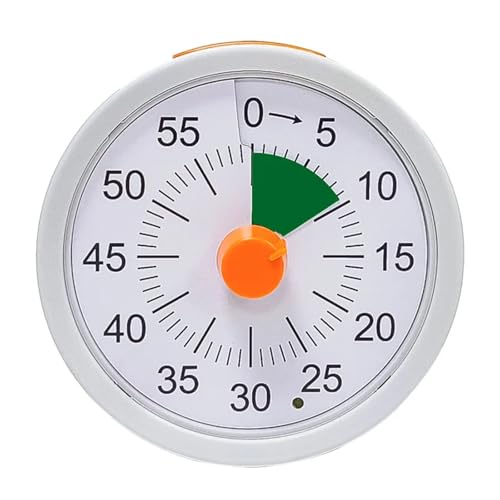 The AutoStory 60 Minute Visual Timer Clock – Silent Countdown Timer for Kids & Adults | Time Management for Classroom, Kitchen, Study, Office, ADHD, Homeschool, Tasks & Games (Round, White) - Image 1