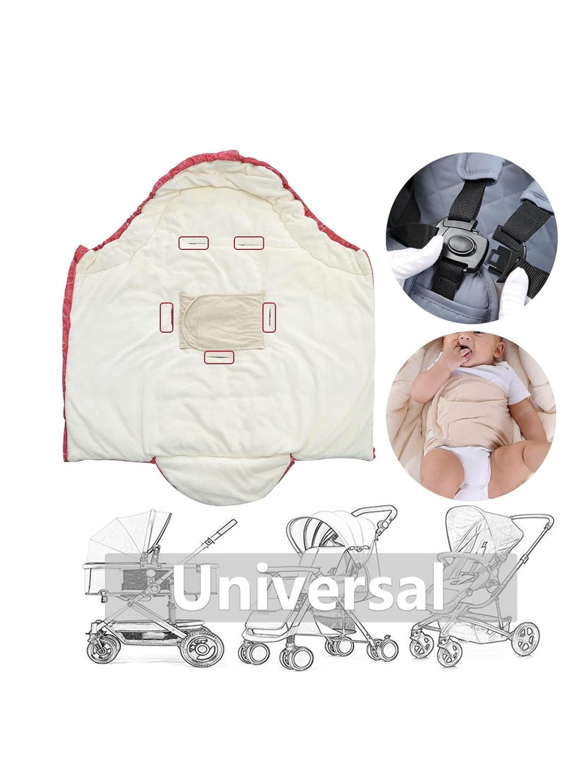 Generic Thickened Baby Stroller Sleeping Bag & Footmuff - Windproof, Kickproof Quilt for 0-36 Months, Perfect for Autumn & Winter, 102*57CM  - Image 2