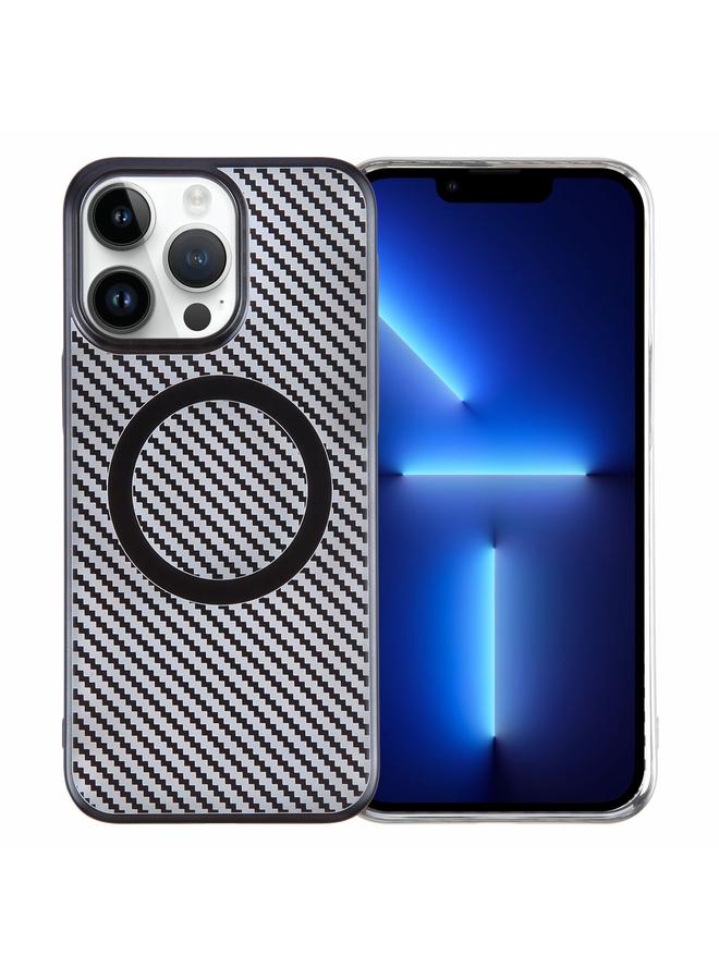 Zaboon Case For iPhone 13 Pro 6D Plated Carbon Fiber Clear Magsafe PC Phone Case - Image 1