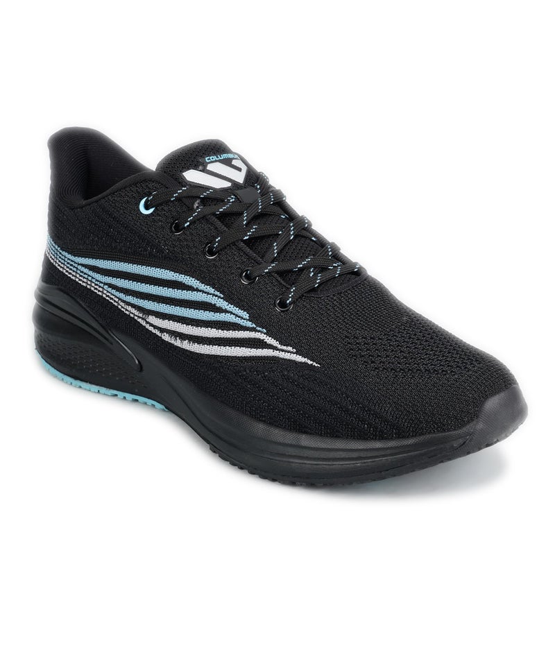Columbus Pacer Sports Shoe - Running Shoe| Walking Shoe| Training & Gym Shoe| Outdoors Shoe for Men's, (Black & Pista), UK6 - Image 1