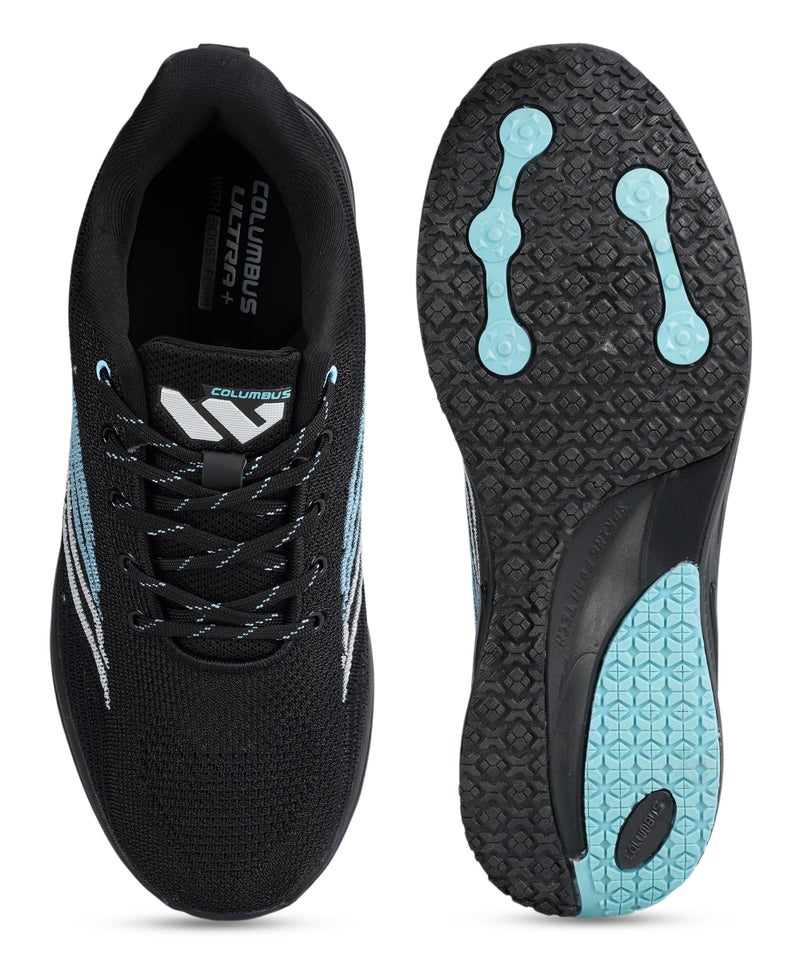 Columbus Pacer Sports Shoe - Running Shoe| Walking Shoe| Training & Gym Shoe| Outdoors Shoe for Men's, (Black & Pista), UK6 - Image 5