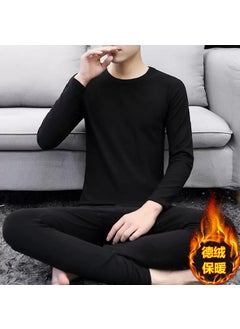 Generic Double-sided Velvet Thermal Underwear Set for Men Dark gray  - Image 2