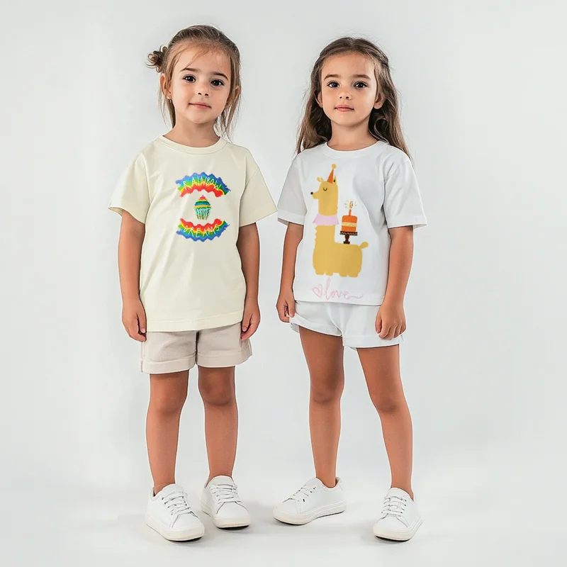 Nautinati Nautinati Girls' Pack of 2 Cotton T-Shirt