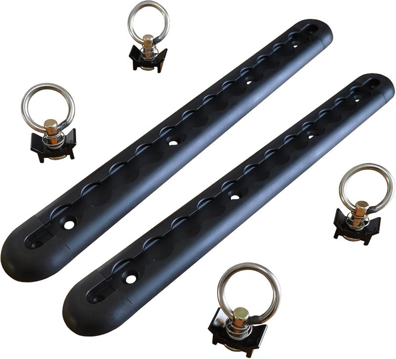 FishYuan 2 Pack 1ft Black L Track Tie Down System - Image 1
