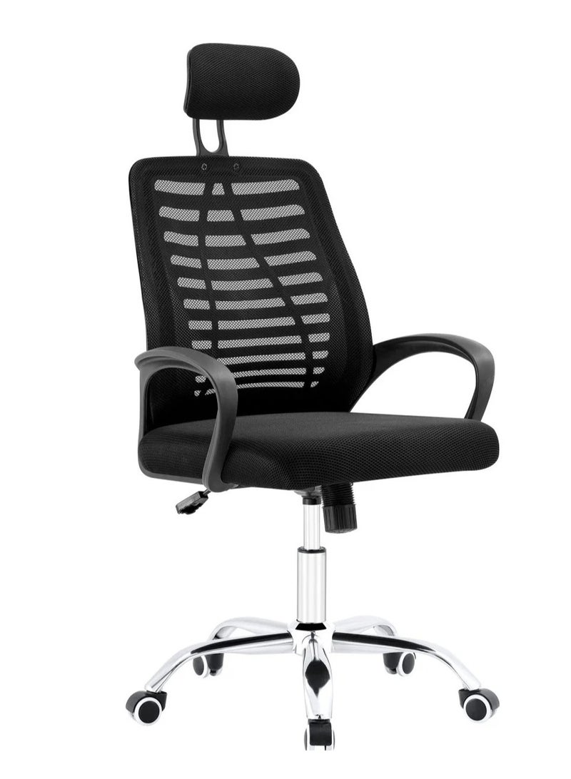 RENOVO Ergonomic Office Chair with Lumbar Support, Headrest, Comfortable Armrests, Height Adjustable, Swivel Rolling for Executive, Conference & Study Room - Image 1