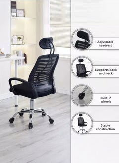 RENOVO Ergonomic Office Chair with Lumbar Support, Headrest, Comfortable Armrests, Height Adjustable, Swivel Rolling for Executive, Conference & Study Room  - Image 5