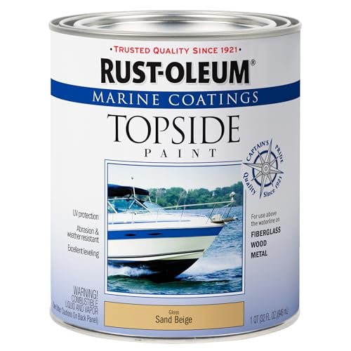 Rust-Oleum 207003 Marine Coatings Topside Paint, Quart, Sand Beige 32 Fl Oz (Pack of 1) - Image 1